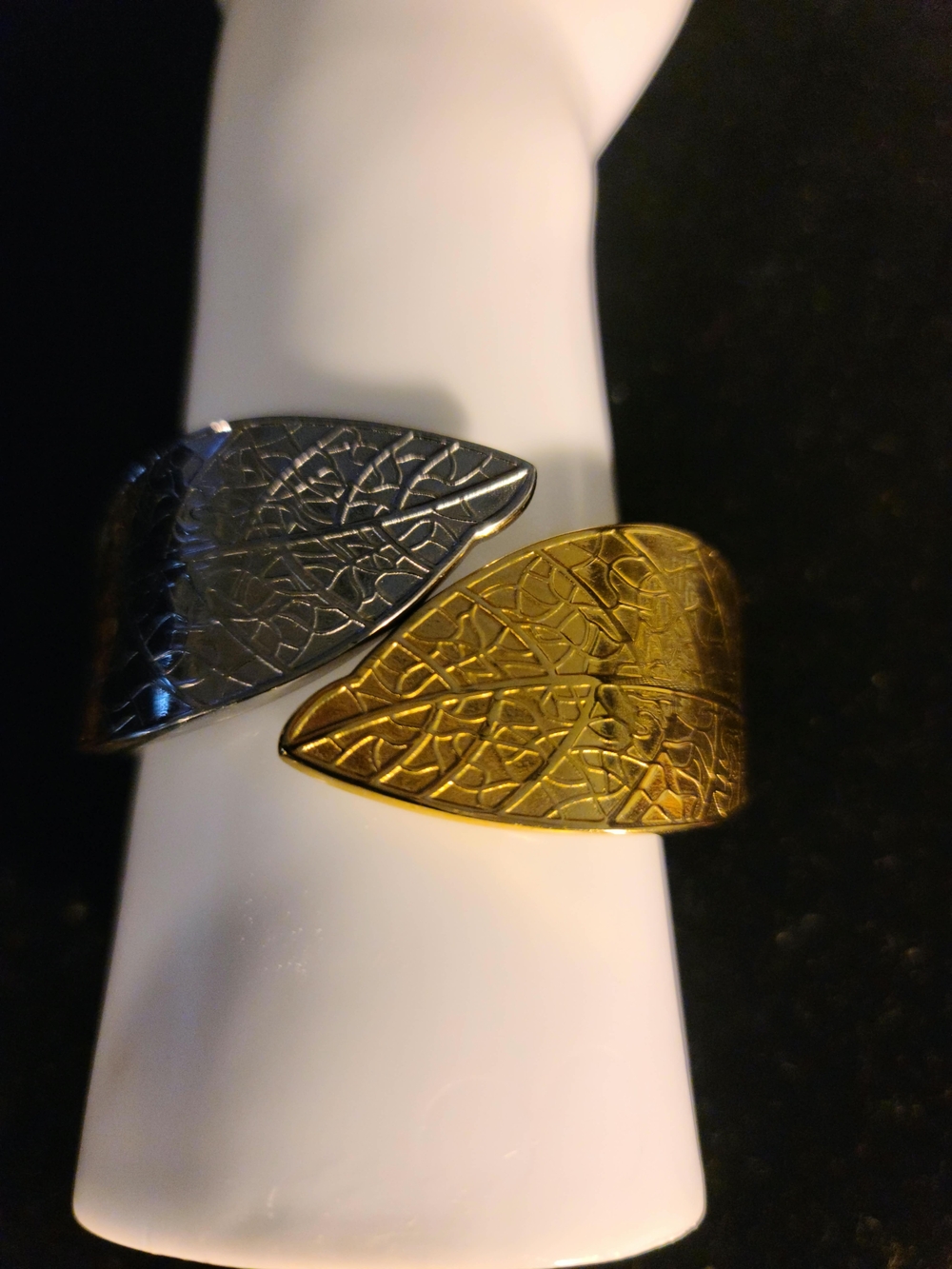 Two-Tone Geometric Cuff Bracelet